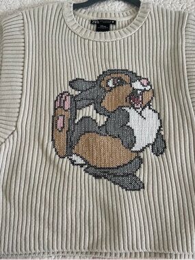 Disney X Zara Beige Ribbed Knit Vest with Thumper